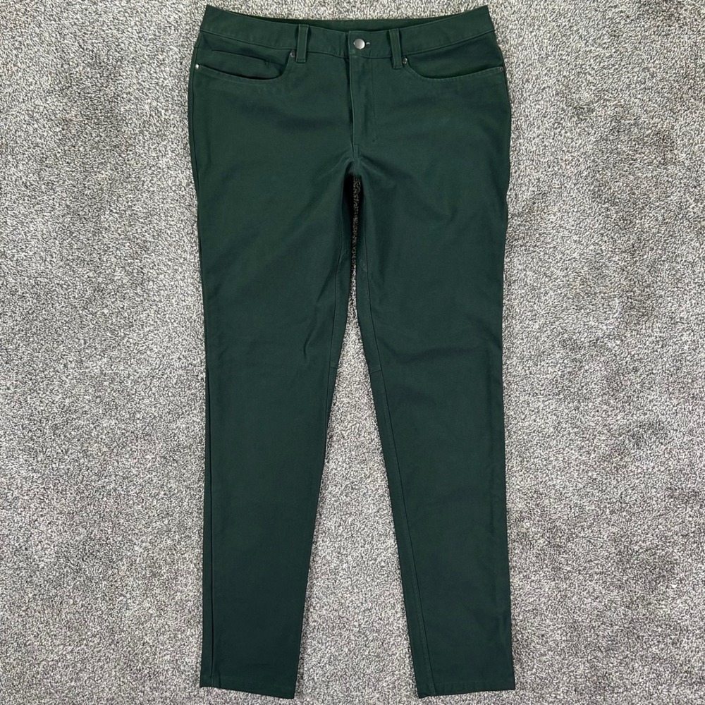 Lululemon Lab Mens Pants Size 33‎ Forest Green Slim Fit 5-Pocket M5ACZS